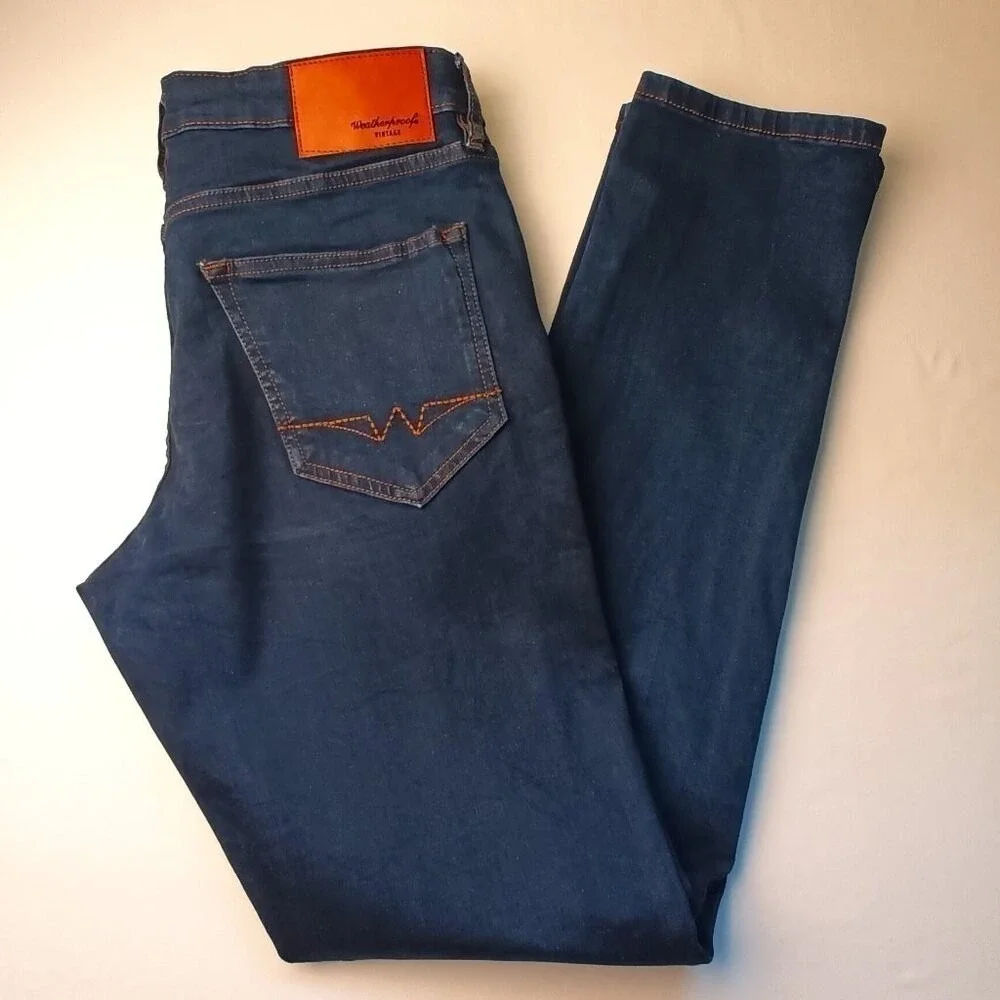 Weatherproof Vintage Mens Slim Fit Jeans Indigo Blue Size 30x32 Stretch Casual